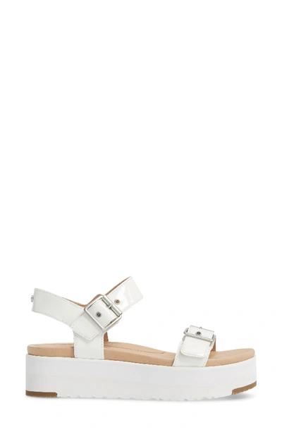 Women s Angie Leather Platform Sandals In White Leather