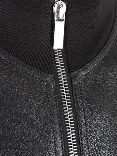 Shop Dior Leather Jacket In Black