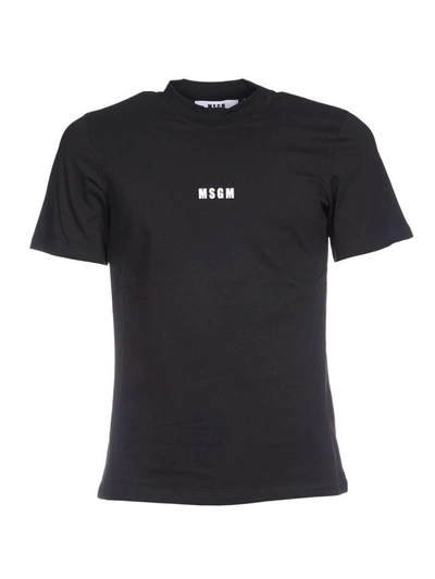 Shop Msgm Logo Print T-shirt In Black