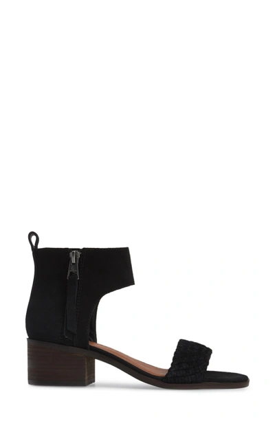 Shop Lucky Brand Nichele Braided Sandal In Black Suede