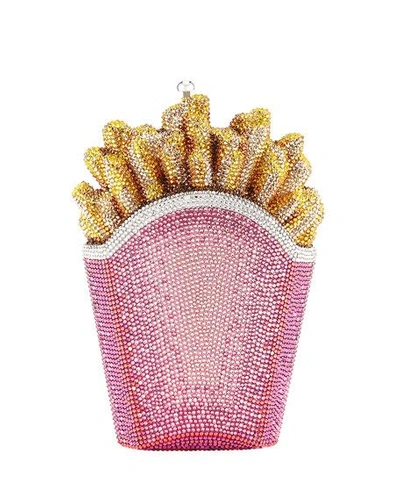 Shop Judith Leiber French Fries Rainbow Clutch Bag In Pink Pattern