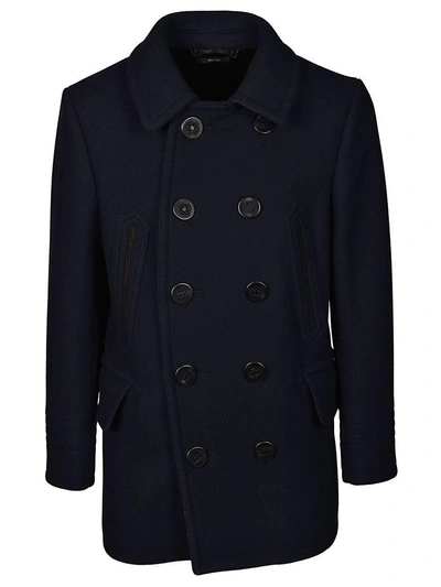Shop Tom Ford Double Breasted Coat In Blue