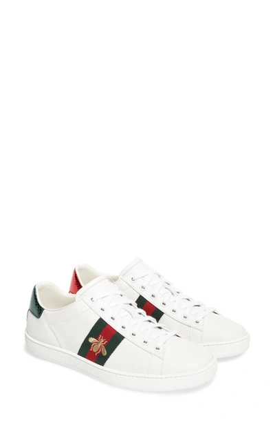 Shop Gucci New Ace Sneaker In White Leather