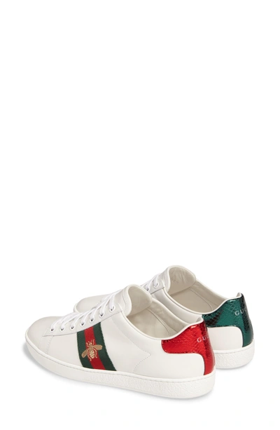 Shop Gucci New Ace Sneaker In White Leather
