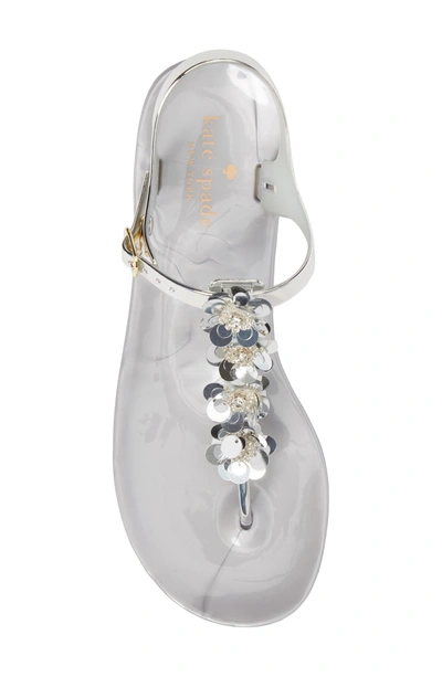Shop Kate Spade Farrah Thong Sandal In Silver