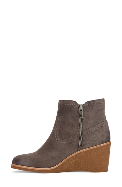 Shop G.h. Bass & Co. Rosanne Wedge Bootie In Charcoal Suede