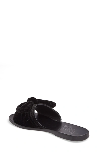 Shop Ancient Greek Sandals Taygete Bow Slide Sandal In Black Vachetta