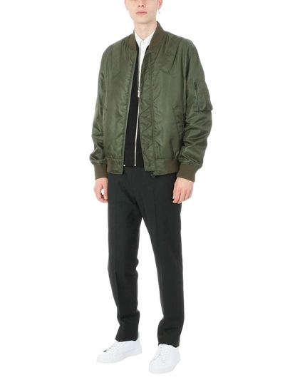Shop Kenzo Nylon Green Bomber Jacket