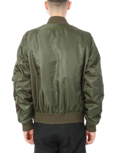 Shop Kenzo Nylon Green Bomber Jacket