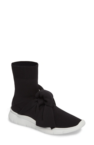 Shop Joshua Sanders Knotted Sock Sneaker In Black