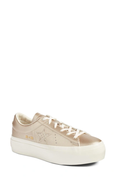 Shop Converse Chuck Taylor All Star One Star Metallic Platform Sneaker In Light Gold