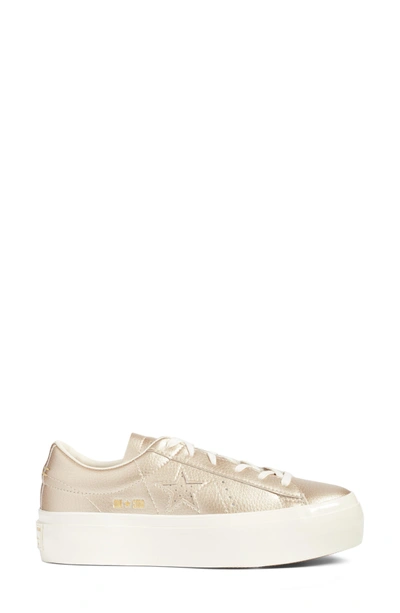 Shop Converse Chuck Taylor All Star One Star Metallic Platform Sneaker In Light Gold