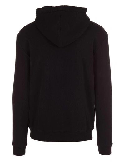 Saint Laurent Black Rive Gauche Logo Hoodie In Nero