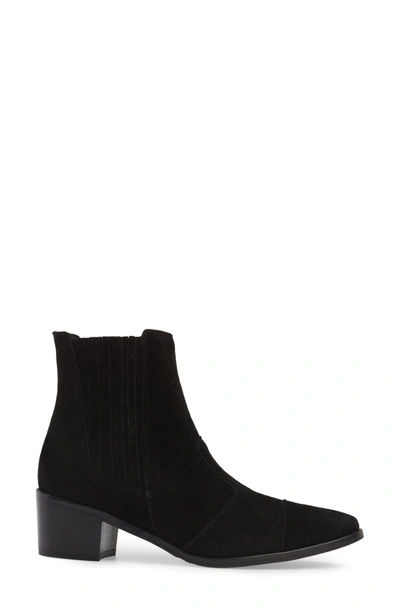 Shop Charles David Holland Cap Toe Chelsea Boot In Black Suede