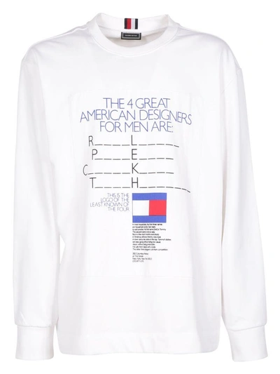 Tommy Hilfiger White Sweatshirt With Slogan And Logo Details | ModeSens