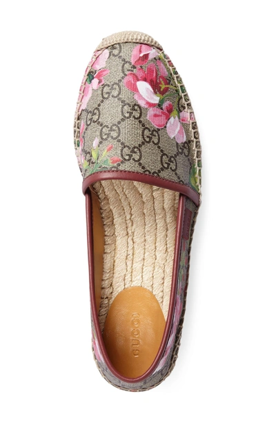 Shop Gucci Espadrille Slip-on Flat In Red Floral