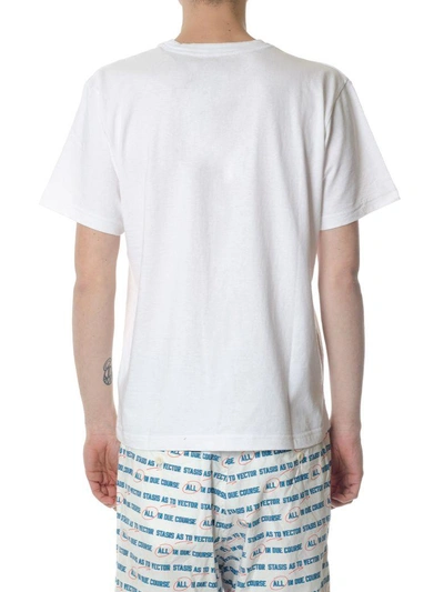 Shop Sacai White Cotton T-shirt With Frontal Writing In Off White