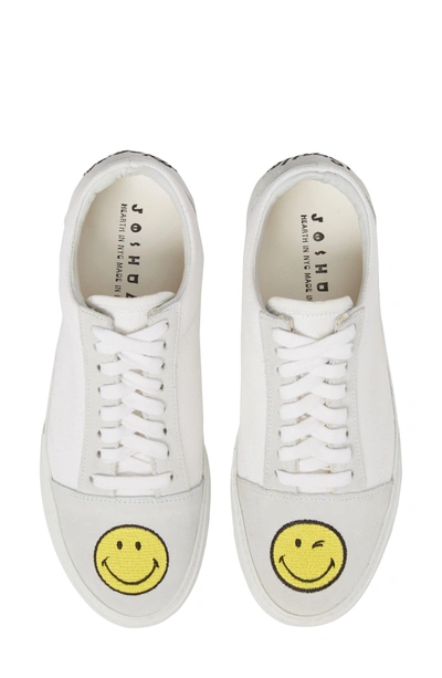 Shop Joshua Sanders Embroidered Smiley Sneaker In White