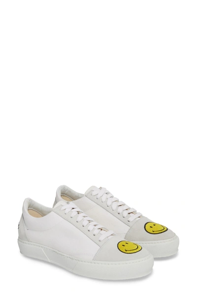 Shop Joshua Sanders Embroidered Smiley Sneaker In White