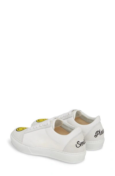 Shop Joshua Sanders Embroidered Smiley Sneaker In White