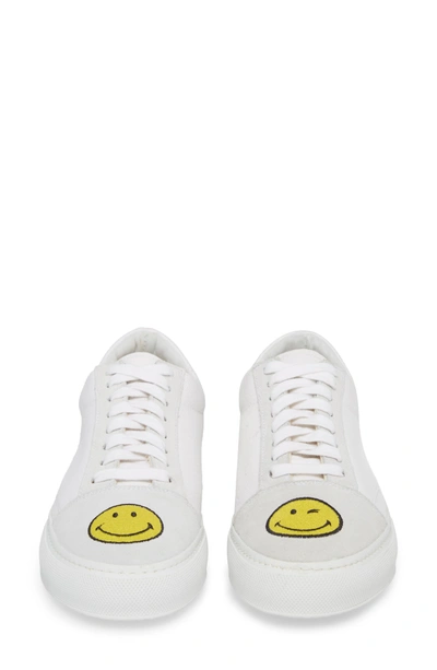 Shop Joshua Sanders Embroidered Smiley Sneaker In White