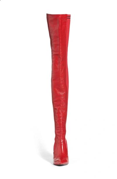 Shop Fendi Rockoko Over The Knee Boot In Cherry Leather