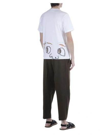 Shop Marni Cotton T-shirt In 0100 White+print