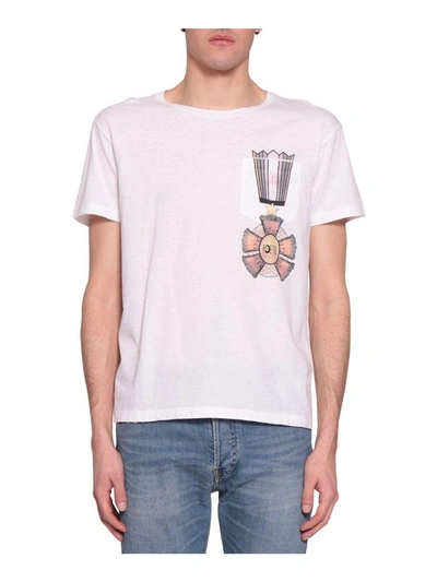 Shop Valentino Poete Cotton T-shirt In Bianco