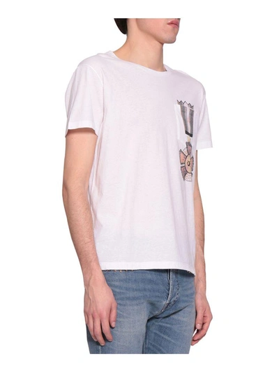 Shop Valentino Poete Cotton T-shirt In Bianco