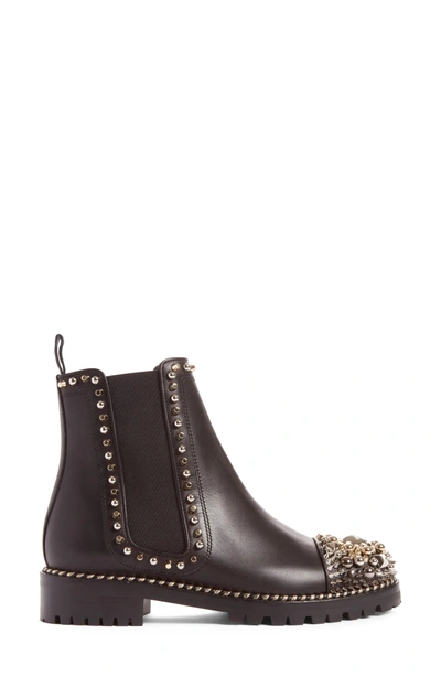 Christian Louboutin Chasse A Clou Studded Cap Toe Chelsea Booties In Black  Leather | ModeSens