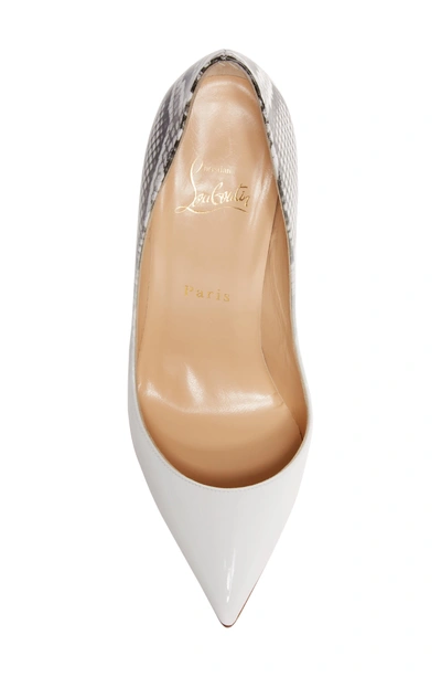 Shop Christian Louboutin Pigalle Follies Pointy Toe Pump In White/ Black