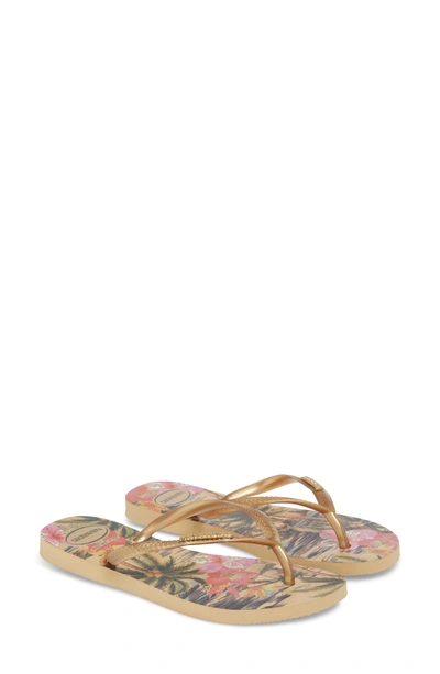 Shop Havaianas 'slim Tropical' Flip Flop In Ivory