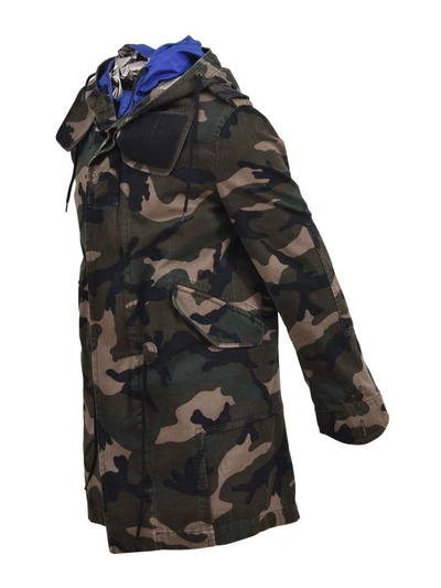 Shop Valentino Camouflage Parka In Army