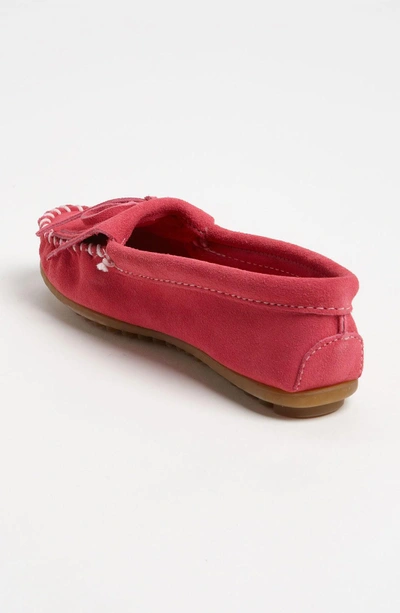 Shop Minnetonka 'kilty' Suede Moccasin In Pink