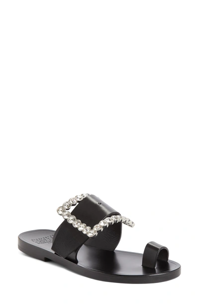 Shop Maison Margiela Jeweled Flat Sandal In Black