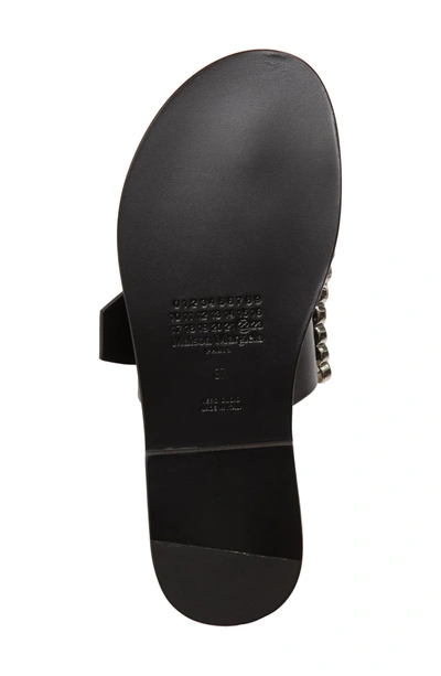 Shop Maison Margiela Jeweled Flat Sandal In Black