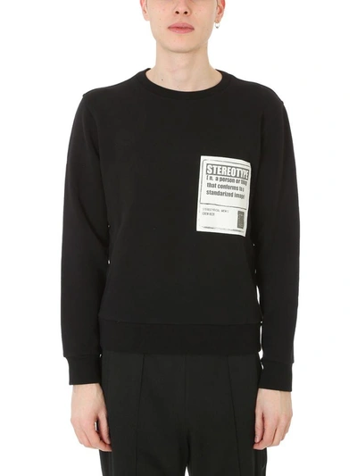 Shop Maison Margiela Black Cotton Sweatshirt