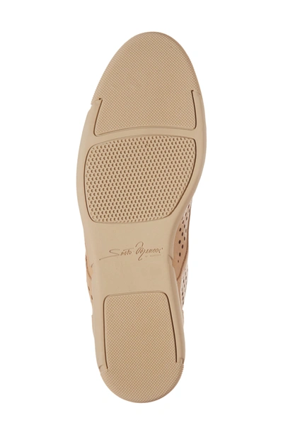 Shop Sesto Meucci Dirce Perforated Oxford Flat In Beige Leather