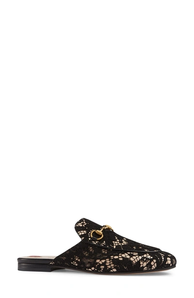 Shop Gucci Lace Princetown Loafer Mule In Black Lace