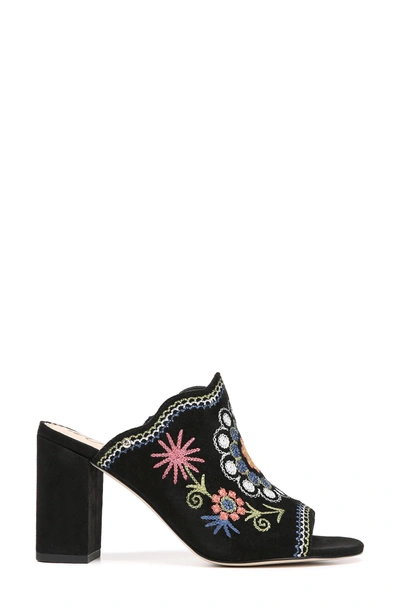 Shop Sam Edelman Olive Mule In Black Multi Embroidery Suede