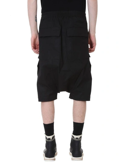 Shop Rick Owens Pods Black Cotton Shorts