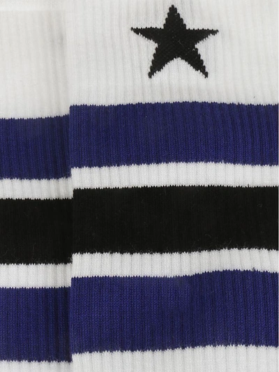 Shop Givenchy Star Socks In Bianco-blu