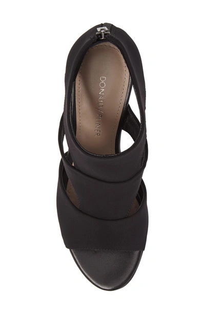 Shop Donald J Pliner Jenkin Wedge Sandal In Black/ Black Fabric