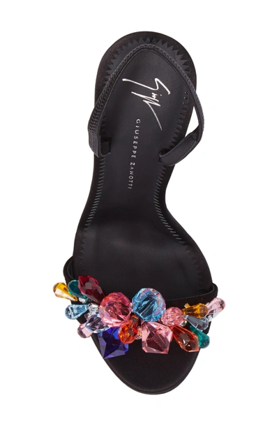 Shop Giuseppe Zanotti Mistico Crystal Embellished Slingback Sandal In Black