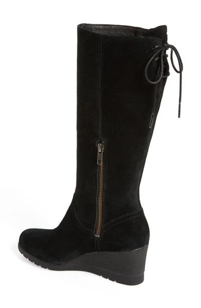 Ugg Dawna Waterproof Wedge Boot In Black Suede | ModeSens