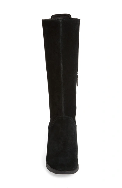 Shop Ugg Dawna Waterproof Wedge Boot In Black Suede