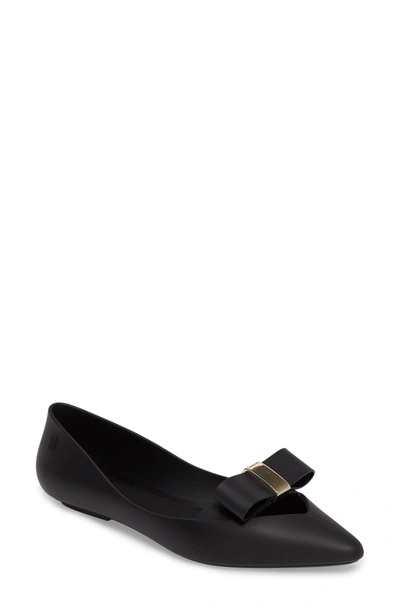 Shop Melissa Maisie Ii Bow Pointy Toe Flat In Black