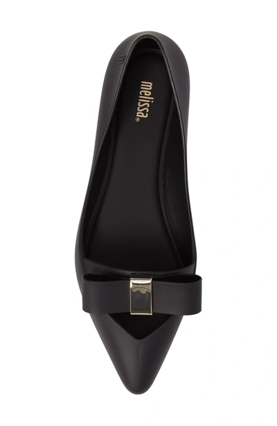 Shop Melissa Maisie Ii Bow Pointy Toe Flat In Black