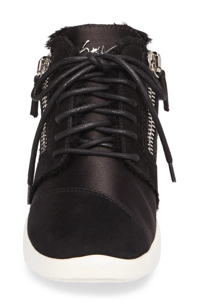 Shop Giuseppe Zanotti Swarovski Crystal Embellished Sneaker In Black Leather