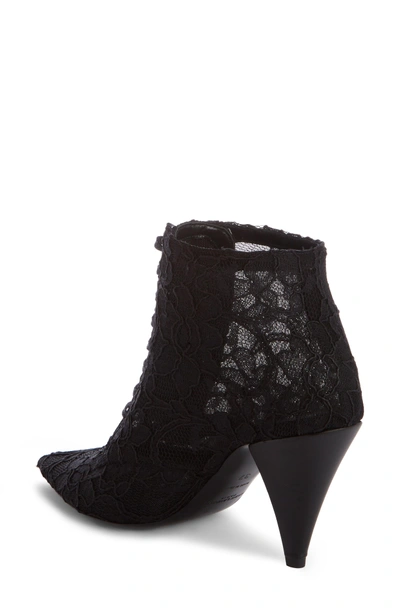 Shop Saint Laurent Blaze Embellished Pointy Toe Bootie In Black